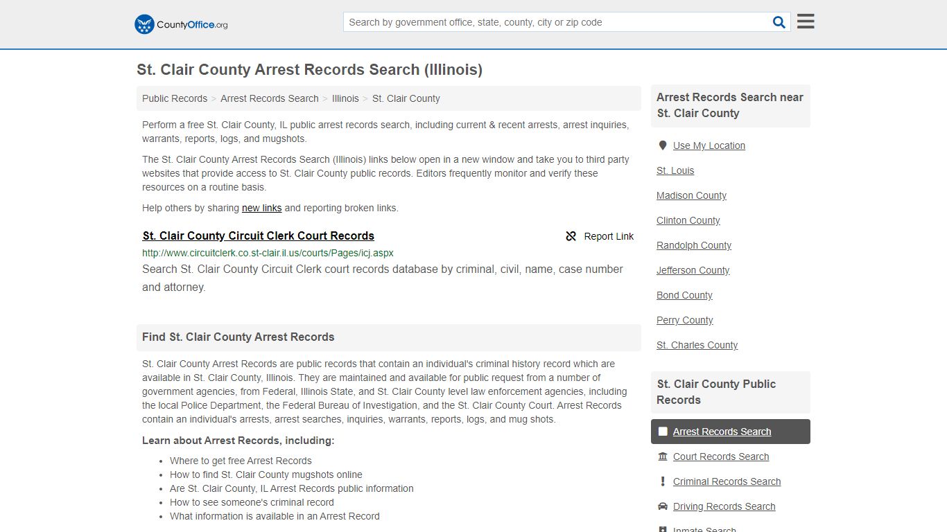 Arrest Records Search - St. Clair County, IL (Arrests ...