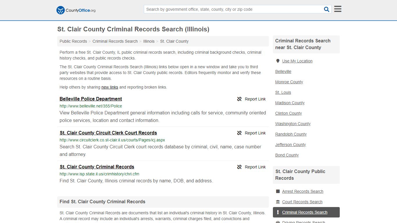 Criminal Records Search - St. Clair County, IL (Arrests ...